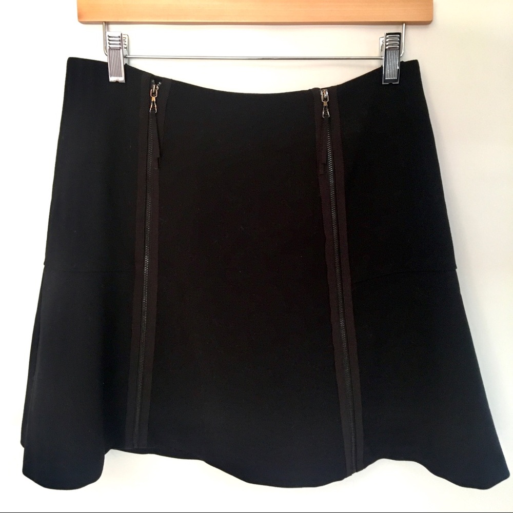 Anthro Leifsdottir Black Zipper Circle Skirt